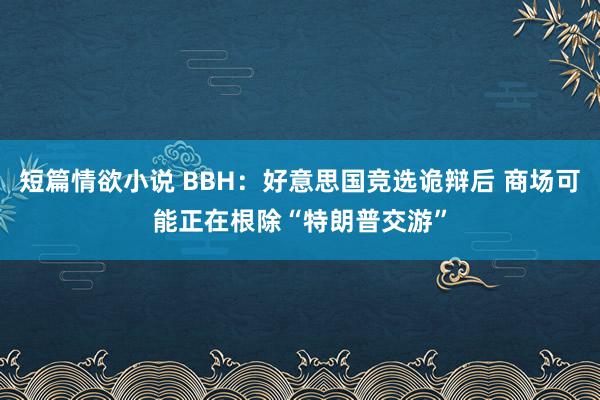 短篇情欲小说 BBH：好意思国竞选诡辩后 商场可能正在根除“特朗普交游”